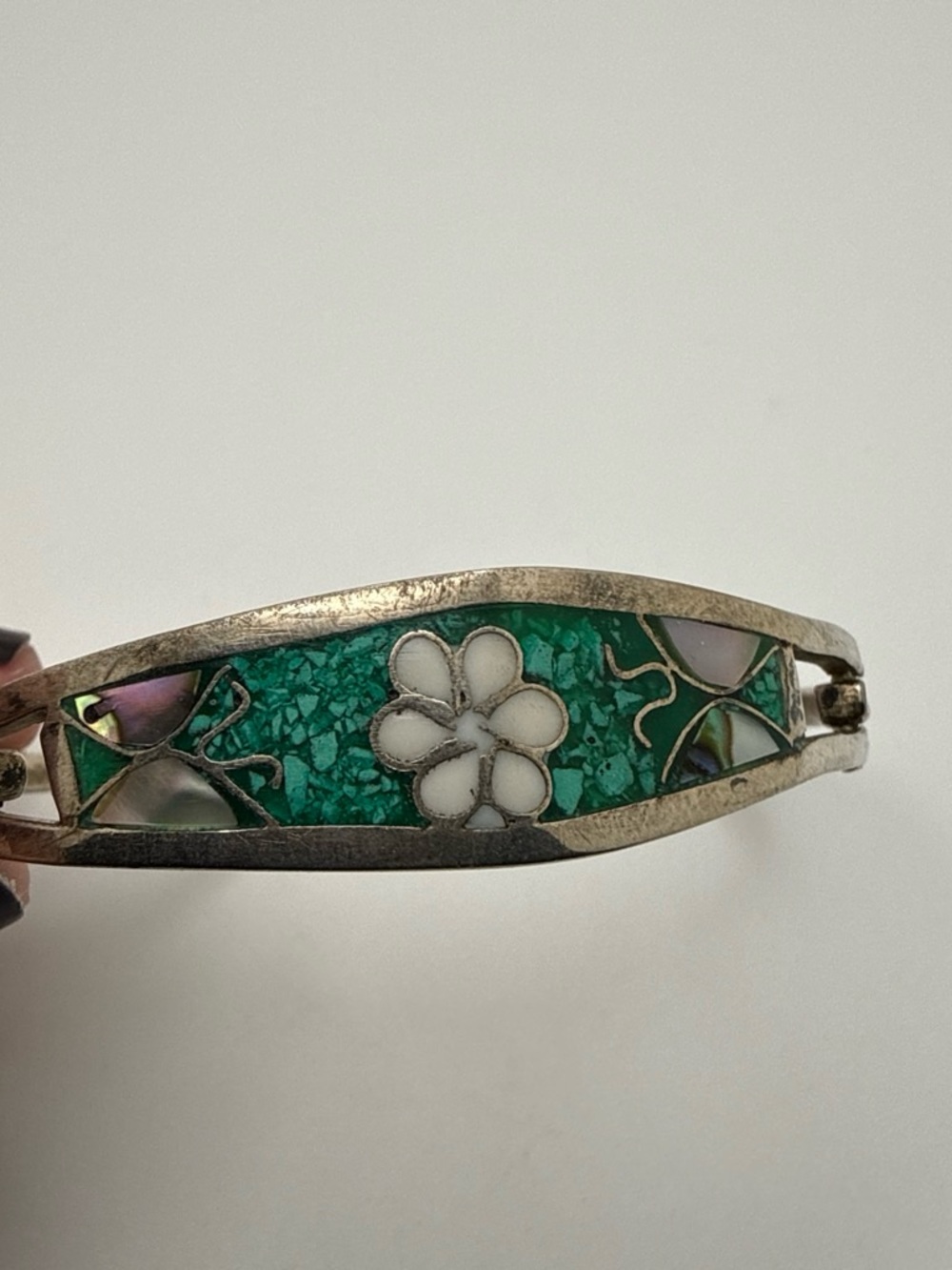 Vintage Alpaca Taxco Hinge Bracelet